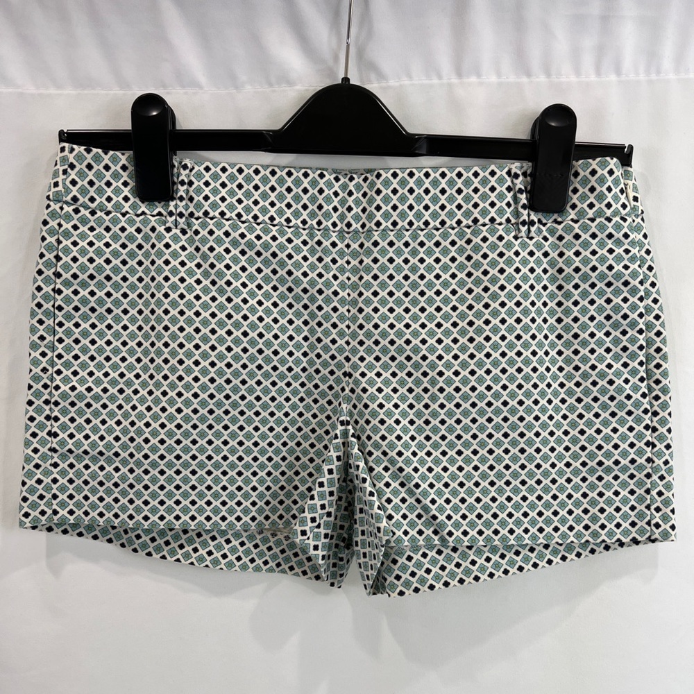 J Crew City Fit Geometric Print Mid Rise Shorts